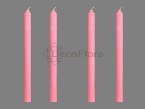 Набор из 4-х свечей стеарин H240 D18,5 - 54 холодная роза